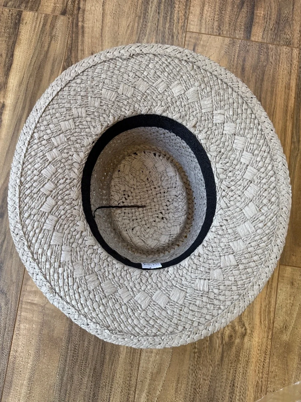 Paper Straw Hat With Ribbon Trim